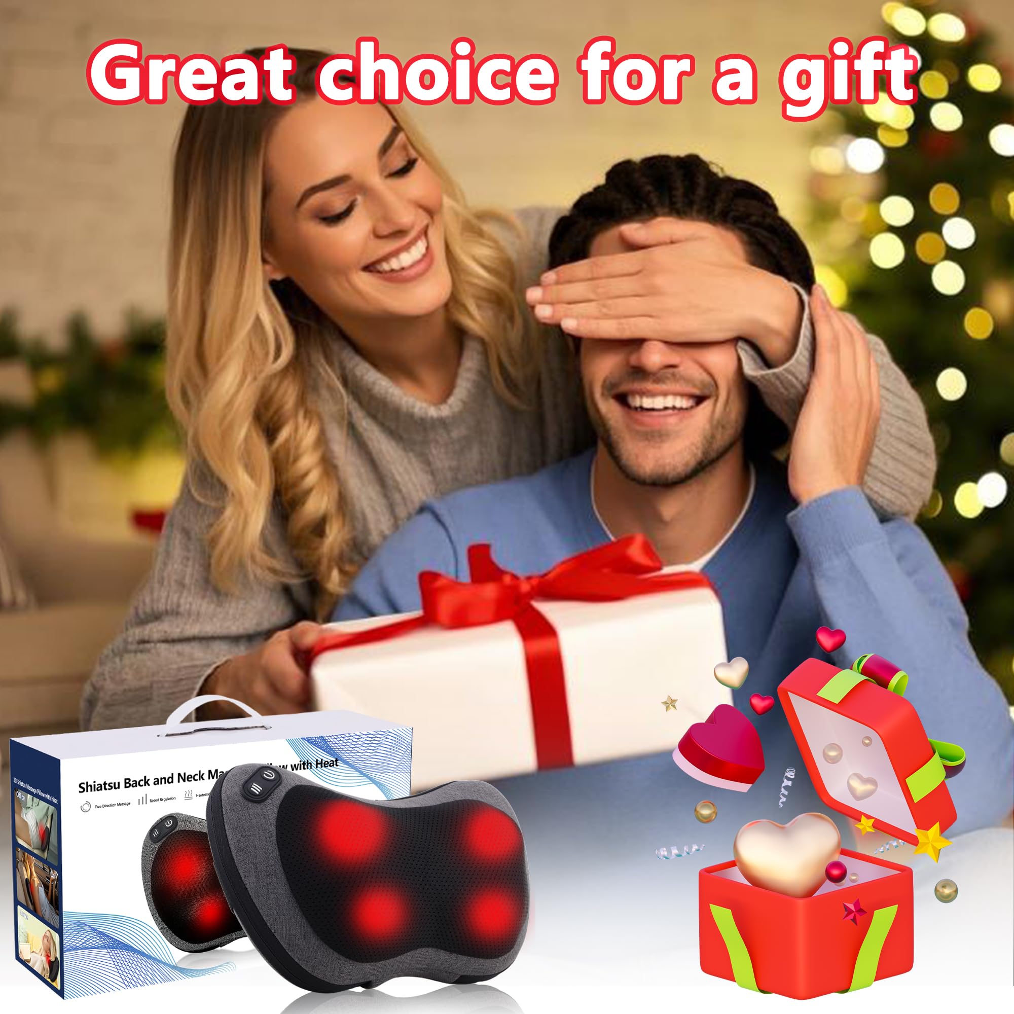 Amazon.com: GAXEZO Shiatsu Neck and Back Massager with Heat - Deep